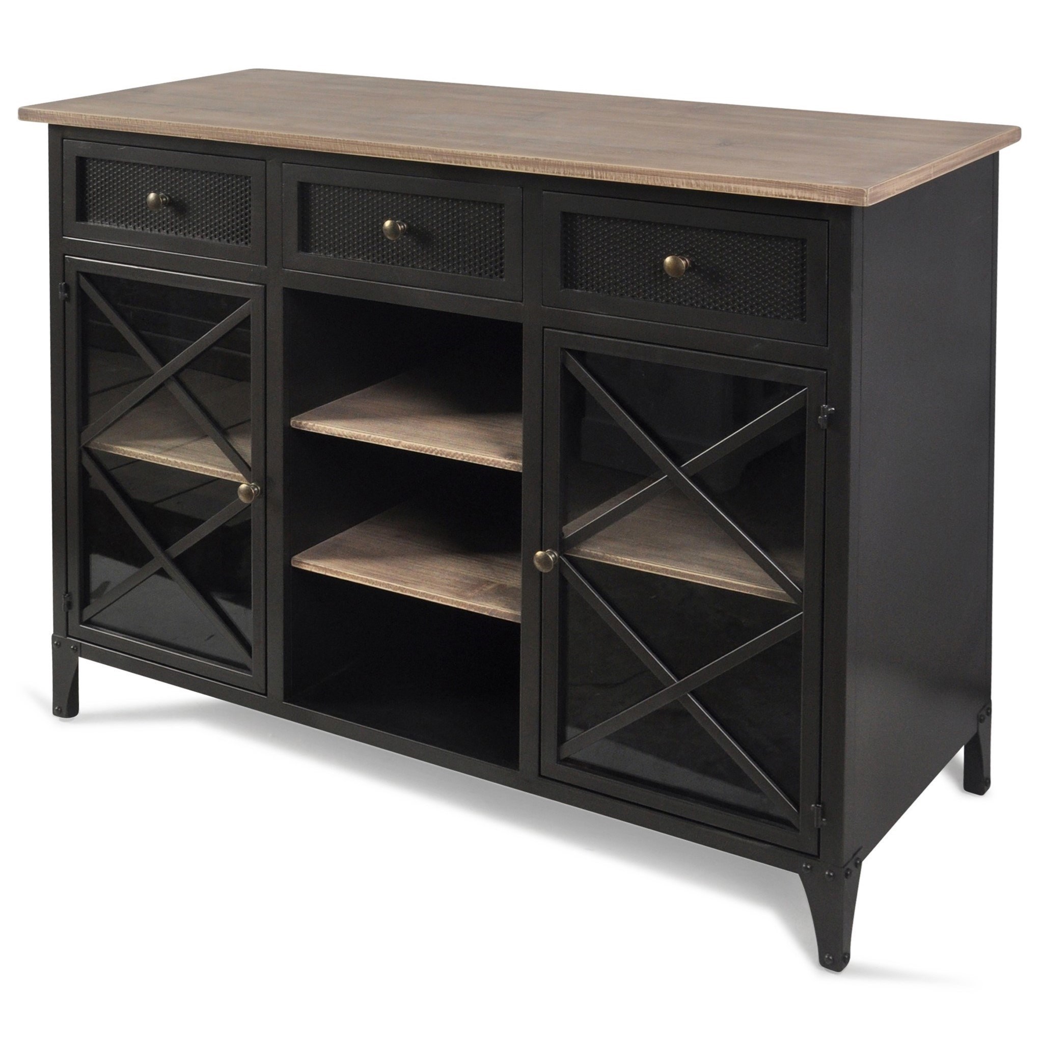 Black sideboard sales with wood top